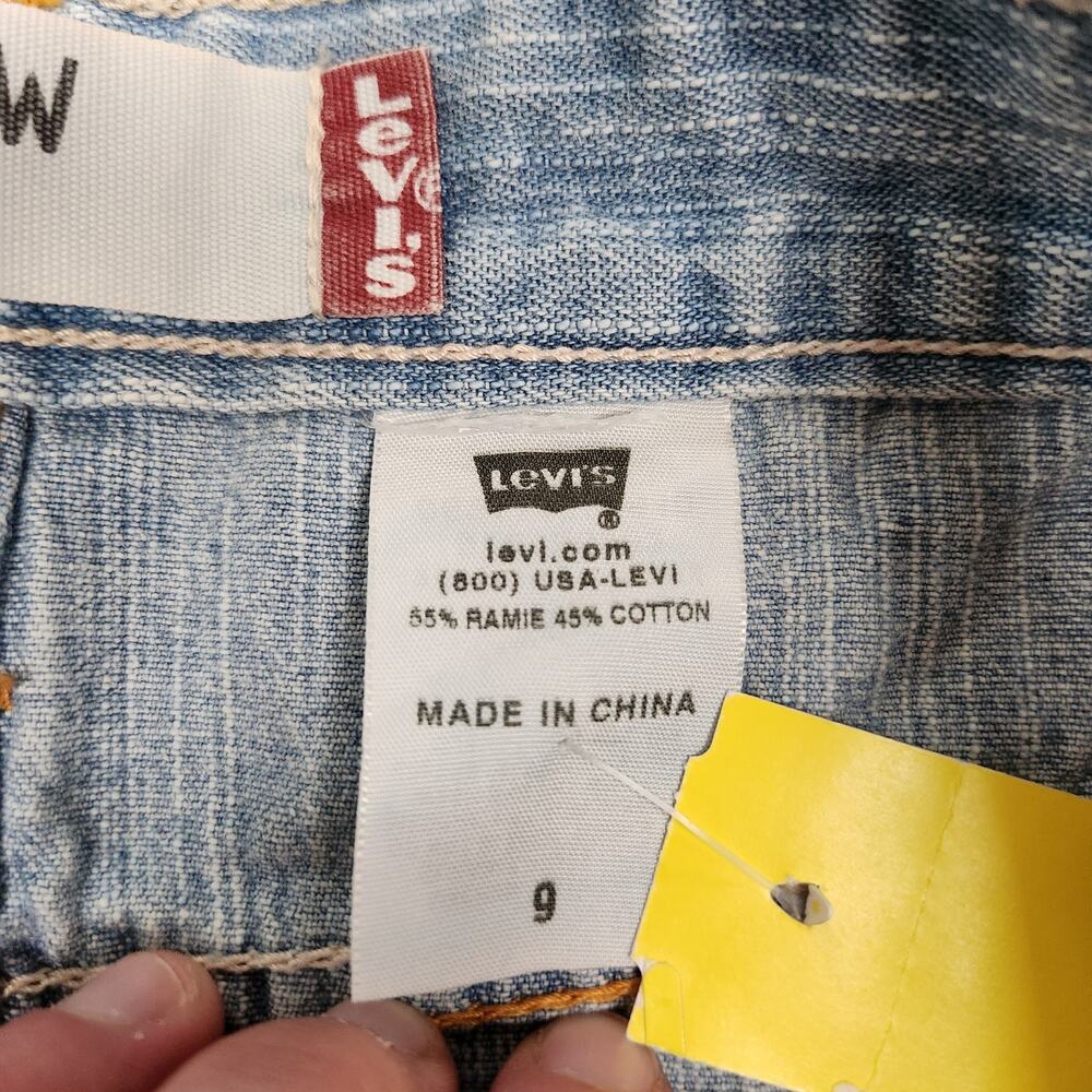 Levi's superlow 518 raw hem mini skirt 9 - Picture 4 of 5